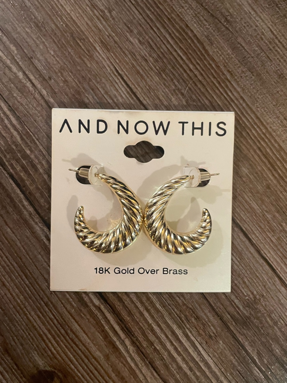 AND NOW THIS Gold Twisted Hoop Earrings - 18K Gold Over Brass